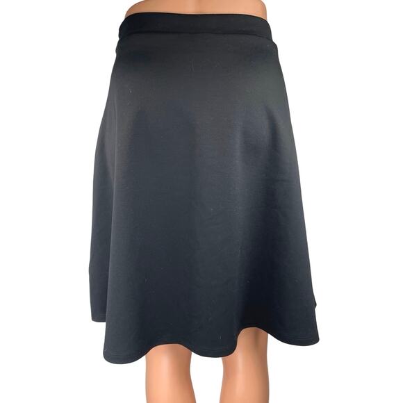 GAP Women's Black Side Zip Casual Knee Length A-Line Flared Skirt Size M Tall - Picture 3 of 4